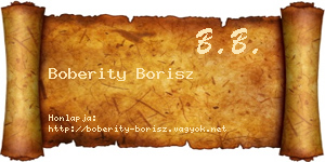 Boberity Borisz névjegykártya